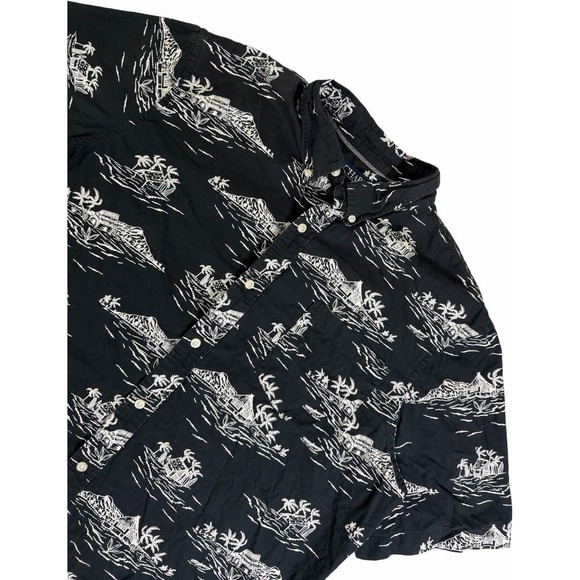 Chaps Other - Chaps 100% Cotton Tropical Shirt Mens XL Black Island Print Hawaiian